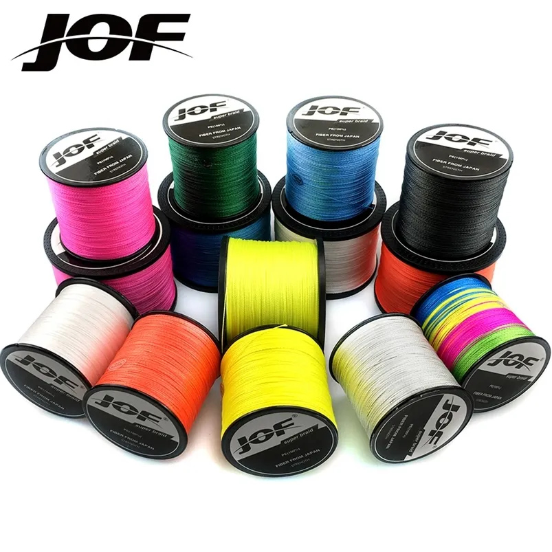 JOF 500M 300M PE lenza intrecciata 4 fili 10120LB multifilamento per filo per carpa 220812