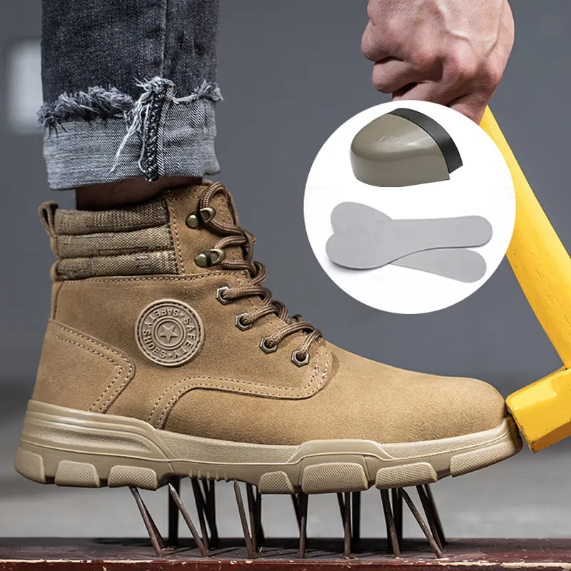새로운 겨울 부츠 남성 보안 신발 안티 스매쉬 안티 - 펑크 작업 부츠 건설 보호 신발 철강 발가락 안전 신발