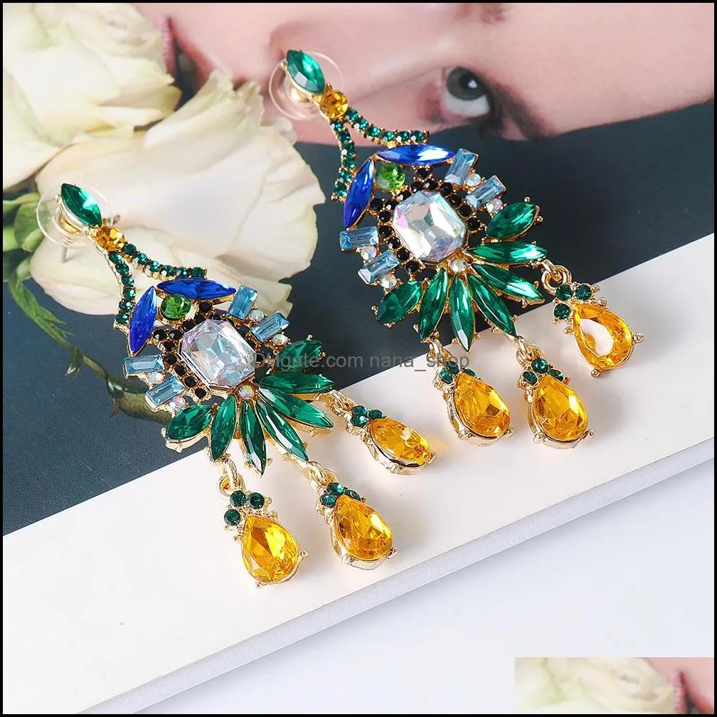 Dangle & Chandelier Product Top High Quailty Exquiste Women`s Earrings Crystal Rhinestones Sweet Cute Unusual Jewelry First Choice