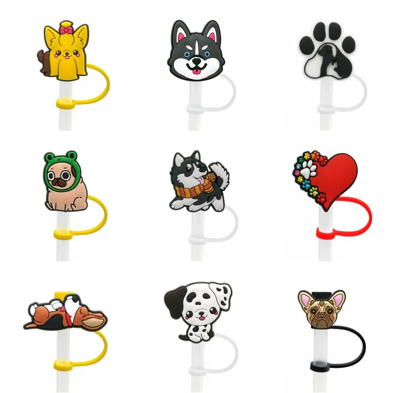 9pcs/set animais cães cães de palha de cães cobertos moldes encantos