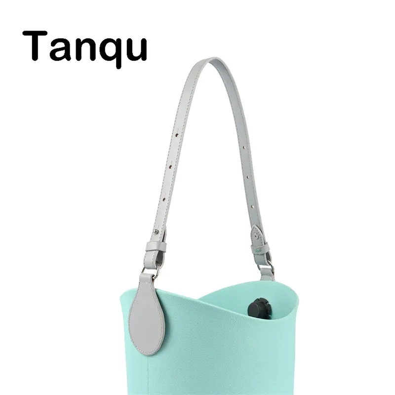 TANQU Adjustable Flat Edge Genuine Leather Belt Handle with Drop for O Basket Bucket Women Handbag O Bag 2024