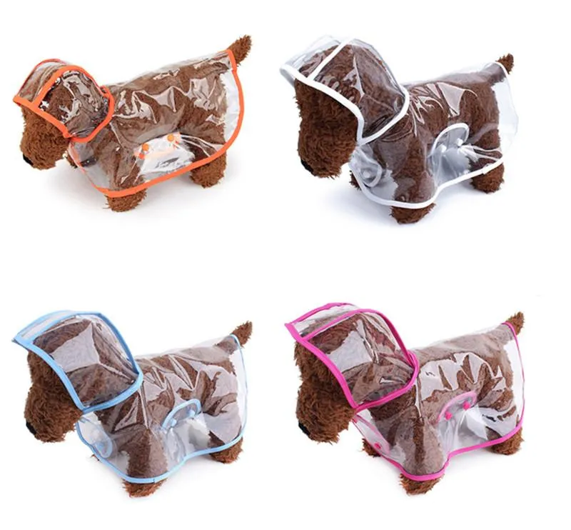 Waterproof Dog Raincoat Hood Transparent Pet Dog Puppy Rain Coat Cloak Costumes Clothes Cat Dogs Pet Supplies