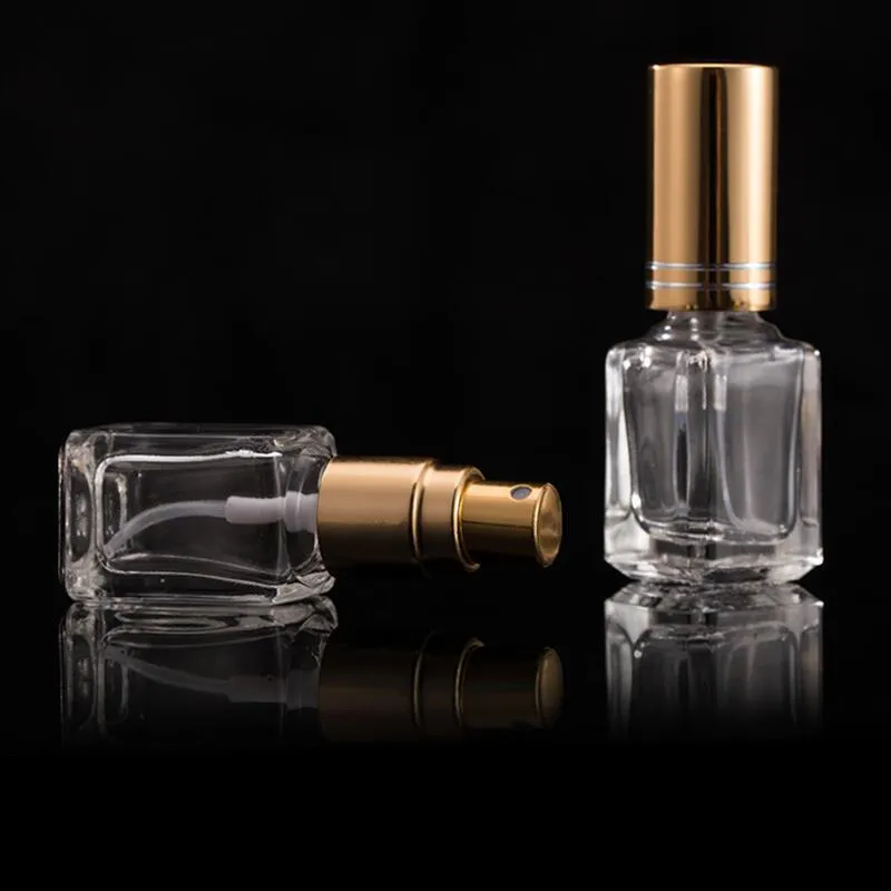 Bouteille de parfum carrée en verre, vaporisateur à brume Fine, récipient de parfum Portable de voyage de 5ml