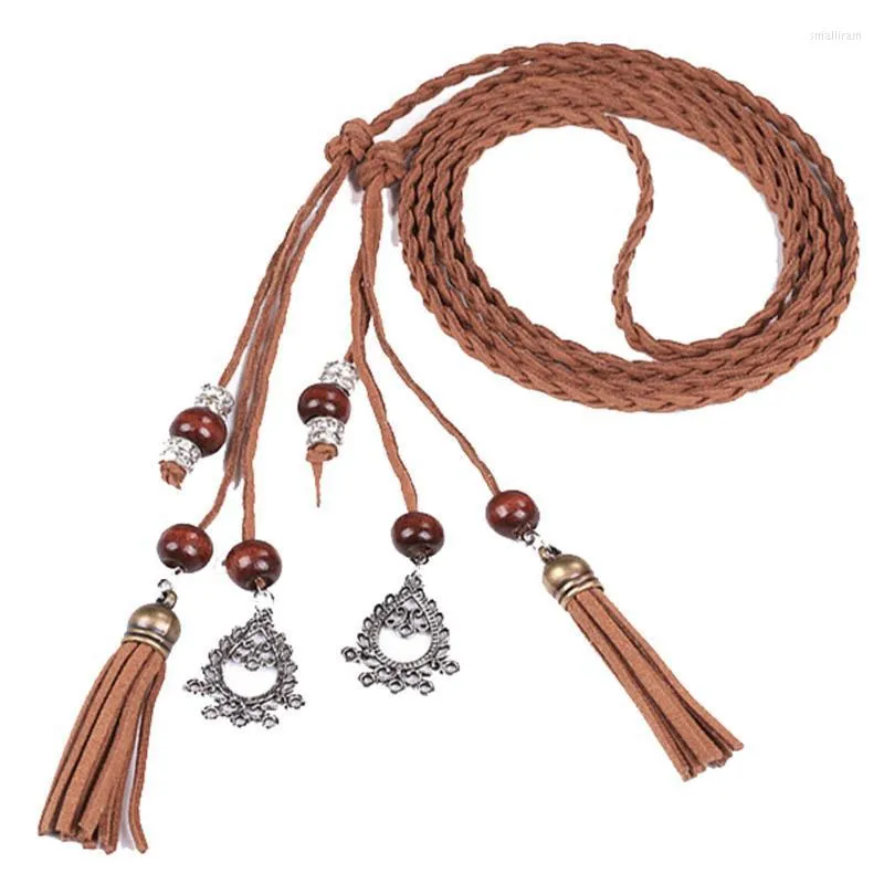 Riemen vintage voor mannen dames mode folk-custom kwikte gevlochten hanger taille riem horizontale zak riemeltjes smal22