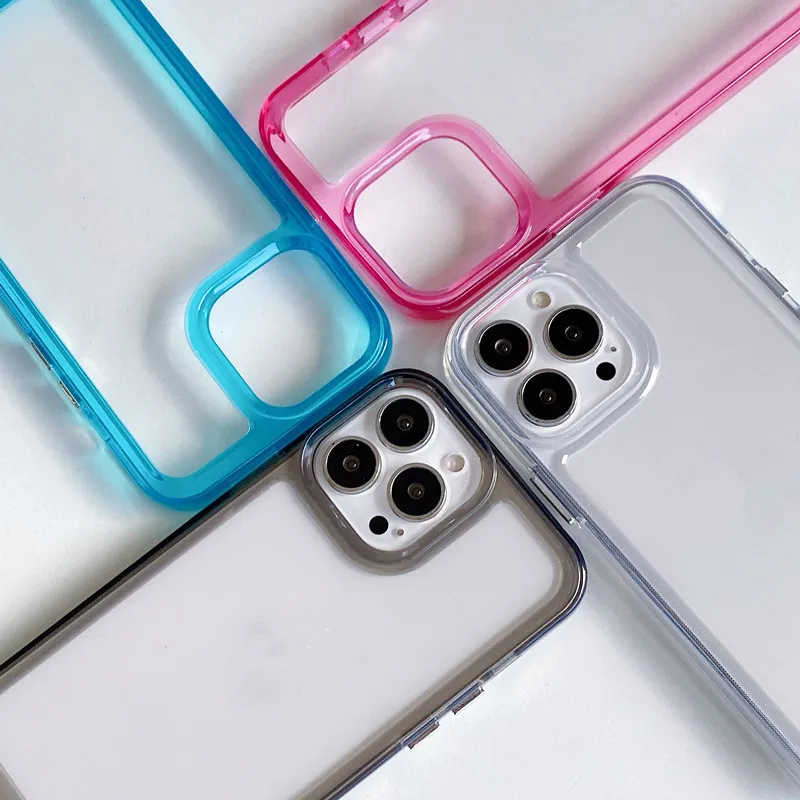 Candy Colours Amboesciple Phone Case для iPhone 13 Pro Max 12 11 XR XS 7/8 6 Очистить заднюю крышку Прозрачный чехол для мобильного телефона