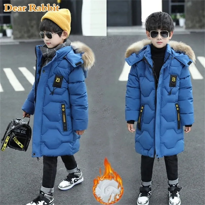 Marka Rus Çocuklar Kış Ceket Erkek Giysileri İçin Snowsuit Parka Genç tulumlar için Parka Kalın uzun ceket 4-15 yıl giyim lj201202