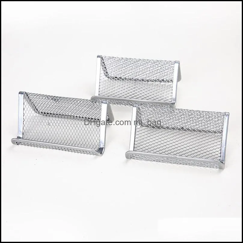 metal mesh business card holder stand for desk office business card holders mesh collection organizer for name card capacity 50 cards