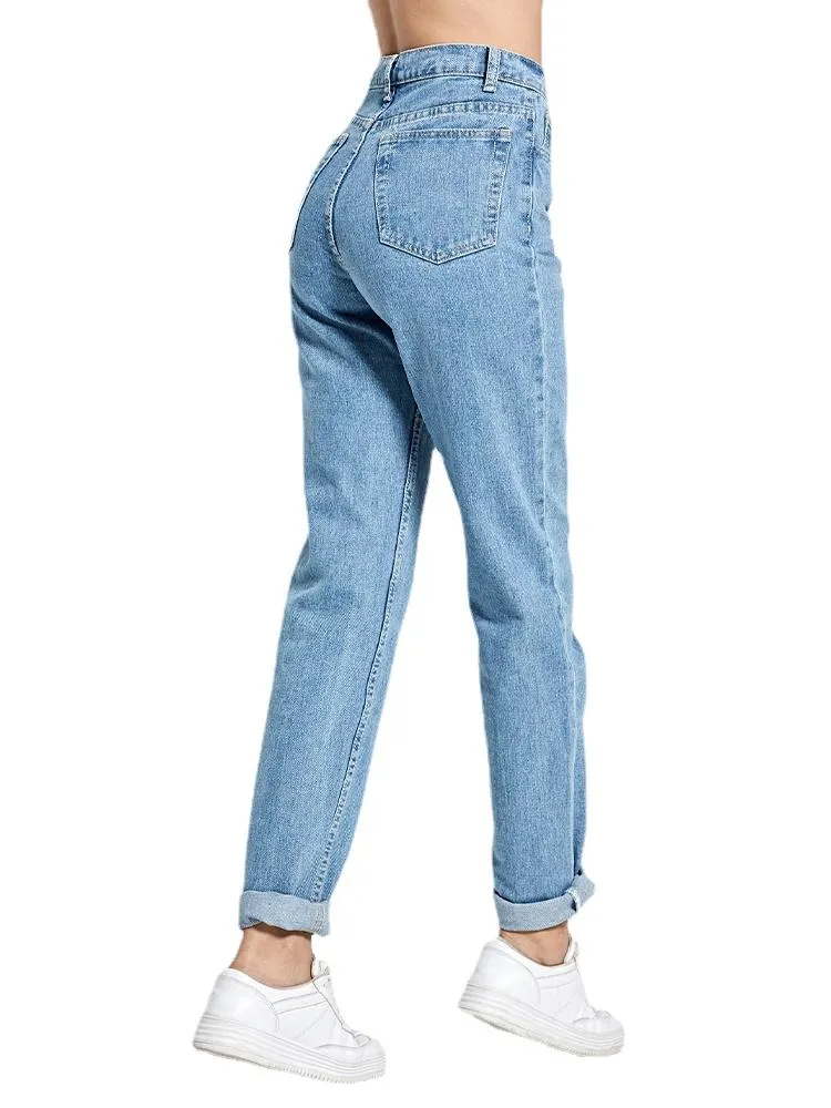 Jeans féminins harem pantalon vintage haute taille féminin petit ami féminin maman cowboy denim vaqueros mujerwomen's