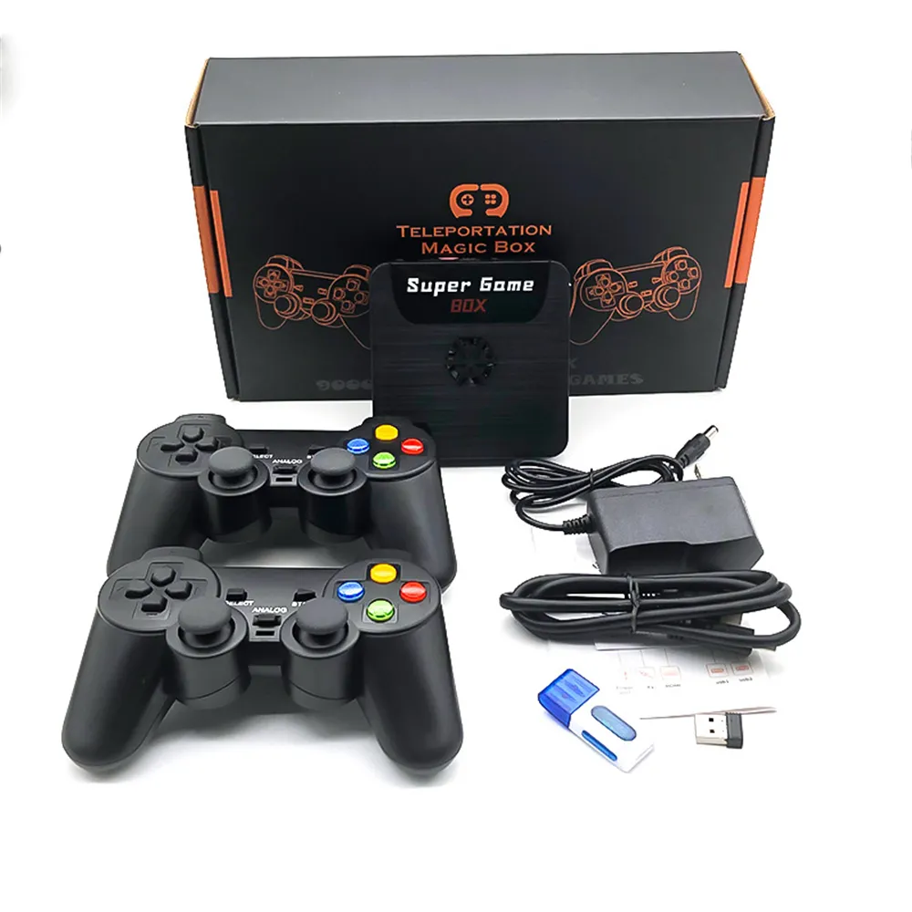 X5 Super Console 4K WiFi Game Box med 2 Wireless Controller Player 9000  Klassisk Retro Videospel 3D HD TV Box för PSP N64 3.7