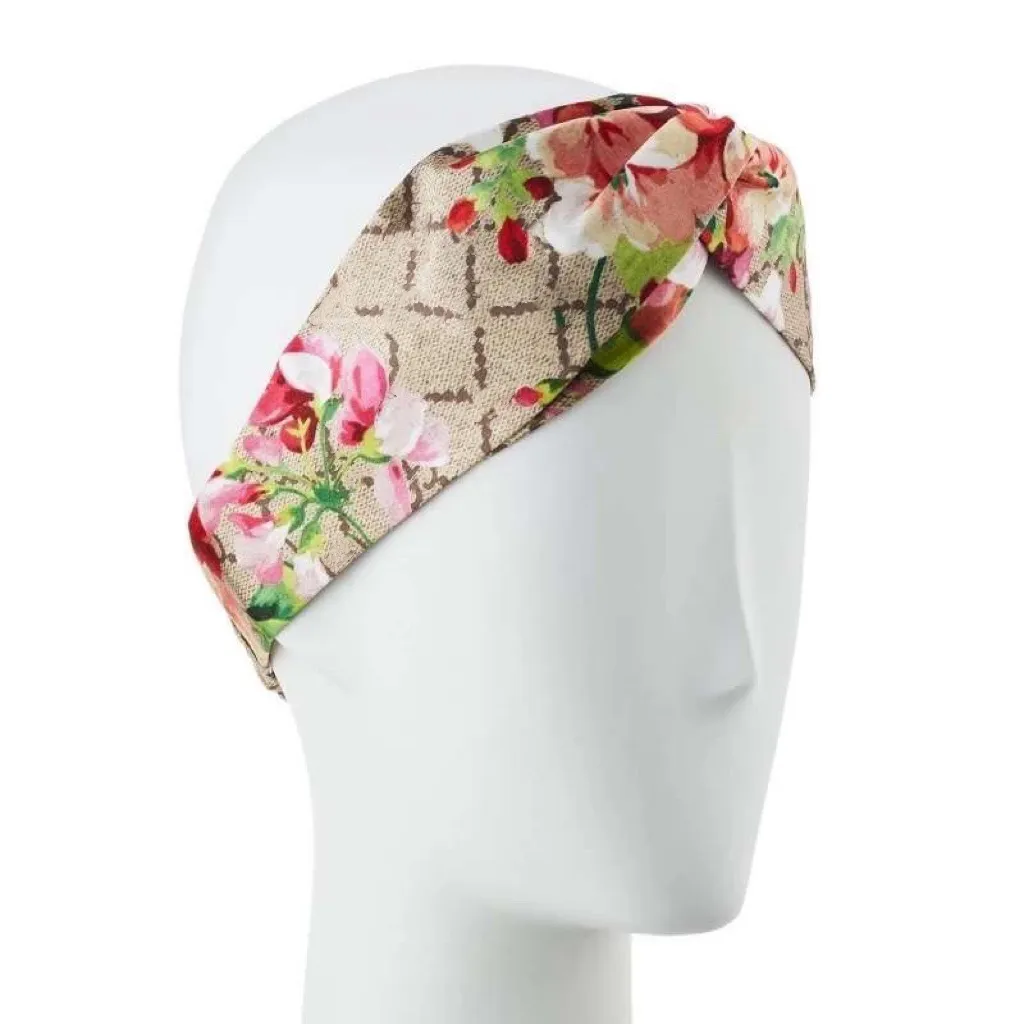 Pannband För kvinnor Brev Paljetter designer pannband Grön röd blomma Hårband Tjej Retro Turban Huvudband