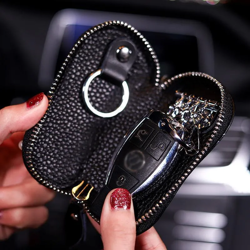 Luxury-Diamond-Pearl-Car-Key-Case-Cover-Genuine-Leather-Key-Shell-Key-Chain-for-Women-Girls-Bling-Rhinestones-Key-Cover-3