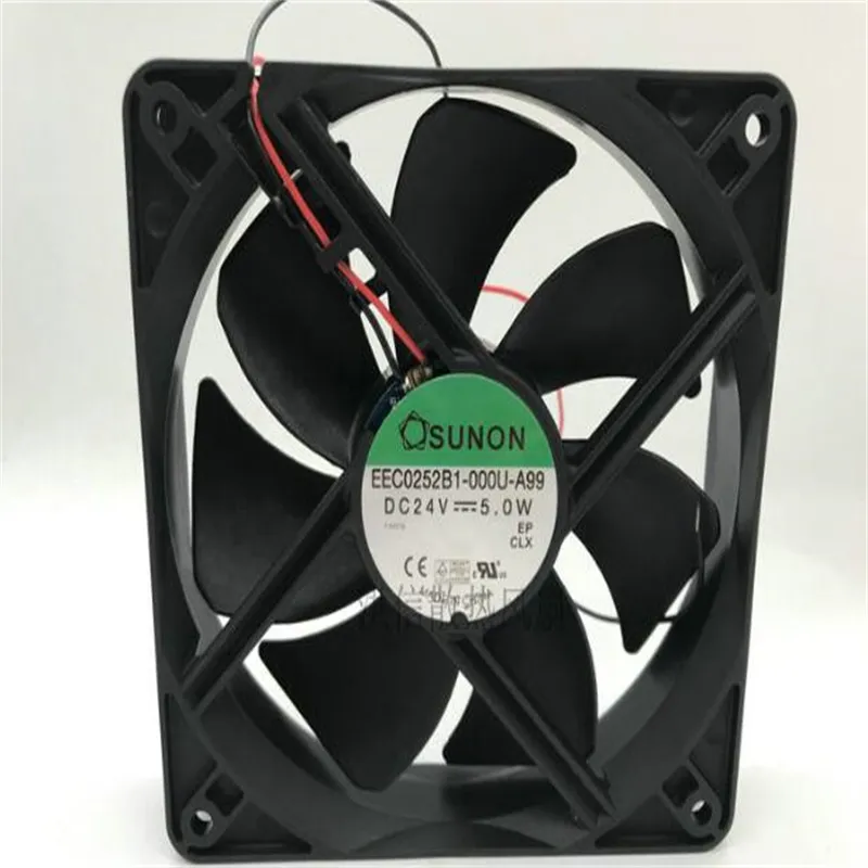 Fan Sunon Original EEC0252B1-000U-A99 DC24V 5.0W 12025 12cm de dois fios de inversor de dois fios de dois fios