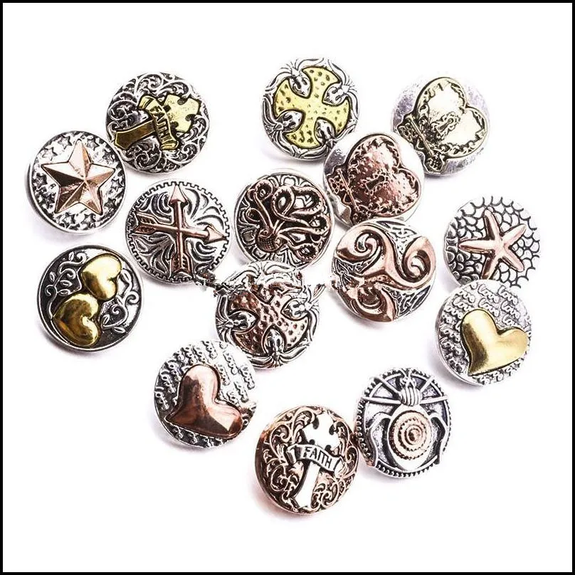 metal heart star tortoise shape snap button clasps jewelry findings 18mm metal snaps buttons diy earrings necklace bracelet jewelery
