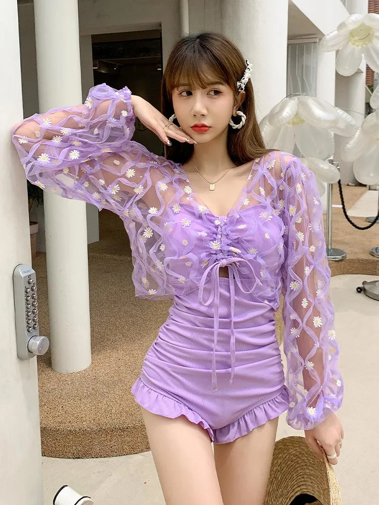 Womens Swimwear Korean Bathing Suit Women Plus Size Retro Bikini Set