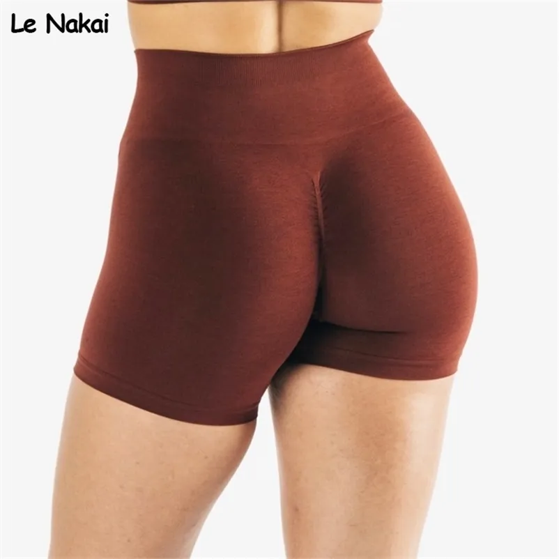 Scrunch Butt Shorts 여성 운동 체육관 높은 허리 요가 매끄러운 전리품 액티브 액티브 앰프 짧은 피트니스 짧은 220711