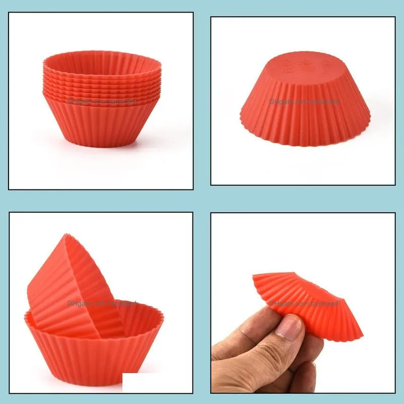 Round Shape Silicone Muffin Cupcake Baking Moulds Case Cupcake Maker Mold Tray Baking Cup Cake Mold Tools SN176