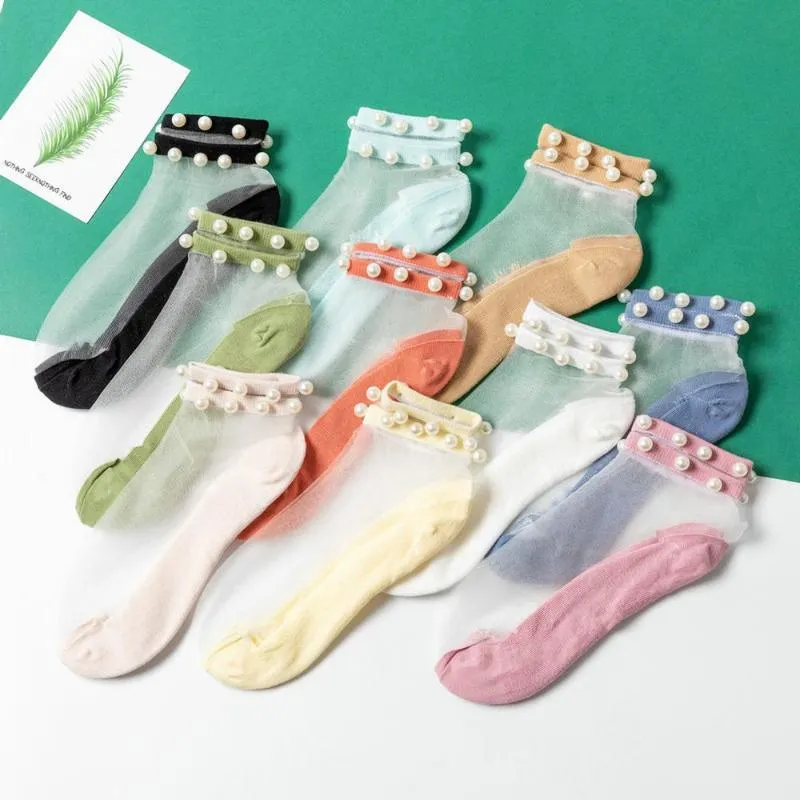 Chaussettes bonneterie pur coton court japonais femmes perle verre soie bas femme été mince déodorant bouche peu profonde équipage hommes chaussettes