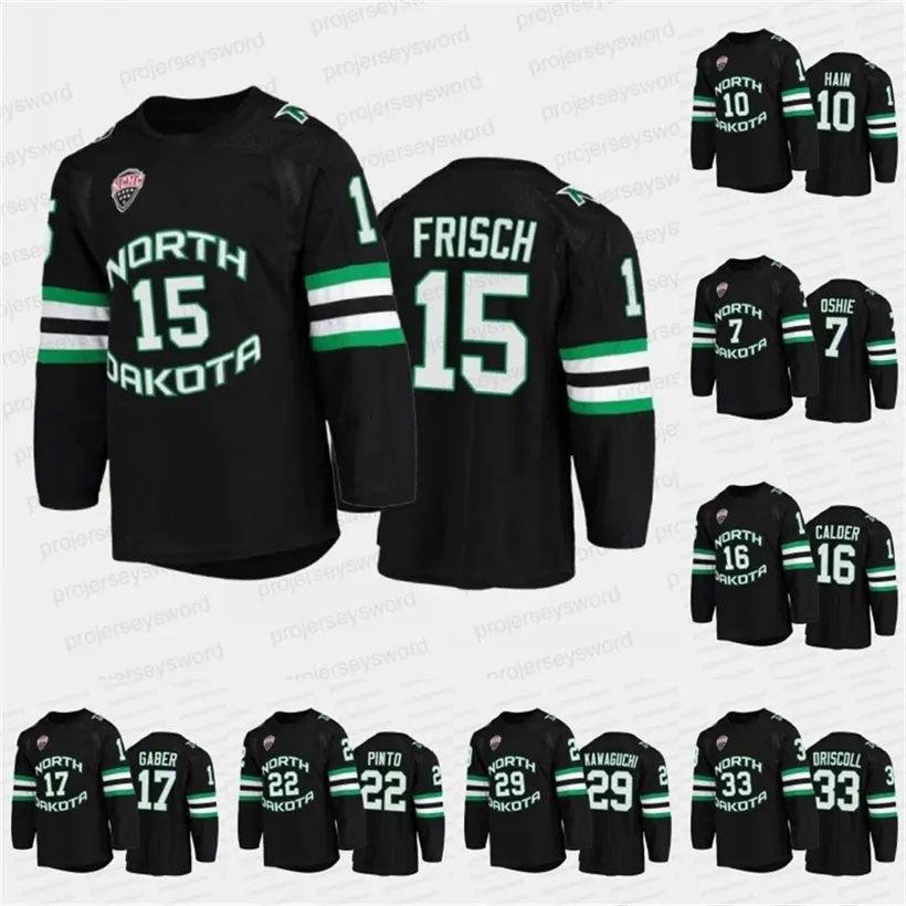 CEOMIT 2022 Vintage Driscoll College Hockey NCHC Jersey T.J. Oshie Gavin Hain Ethan Frisch Ashton Calder Riese Gaber Mark Senden Shane Pinto Jake