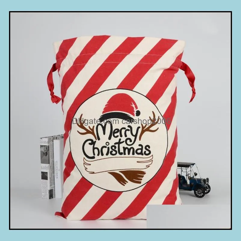 36 colors christmas gift bags large organic heavy canvas bag santa sack drawstring bag with reindeers santa claus sack bags for kid