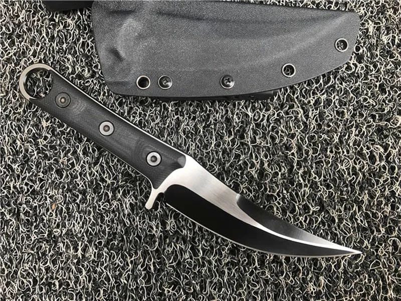 Coltello tattico a lama fissa SBK D2 Lama con rivestimento in titanio nero Finitura CNC Maniglia G10 Coltelli da caccia da campeggio all'aperto con Kydex