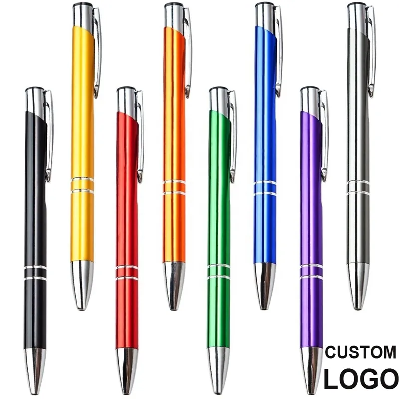 20pcslot продавать пользовательскую поддержку Ballopint Ball Printing Advertising оптовая персонализированная металлическая ручка 220613
