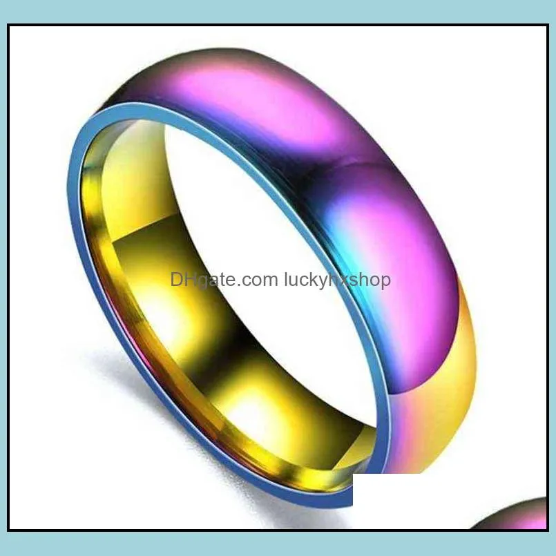 50pcs whole 6mm comfortable 316l stainless steel rings fashion band jewelry trend ring for man women196n
