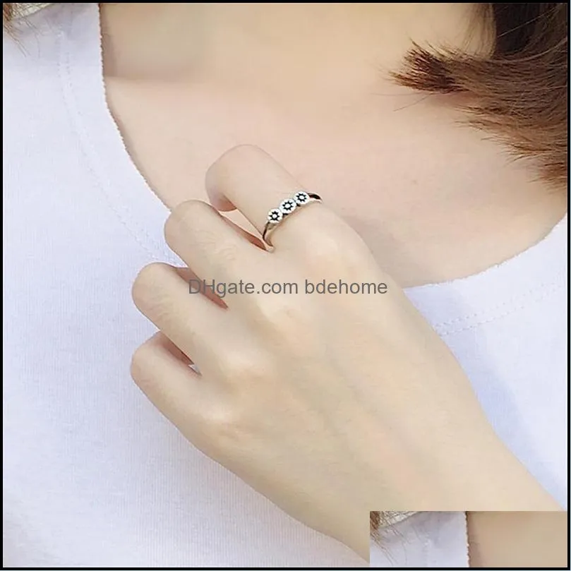 Romantic Wedding Ring for Women 100% Pure 925 Sterling Silver Open Flower Rings Fine Party Jewelry Wholesale YMR416