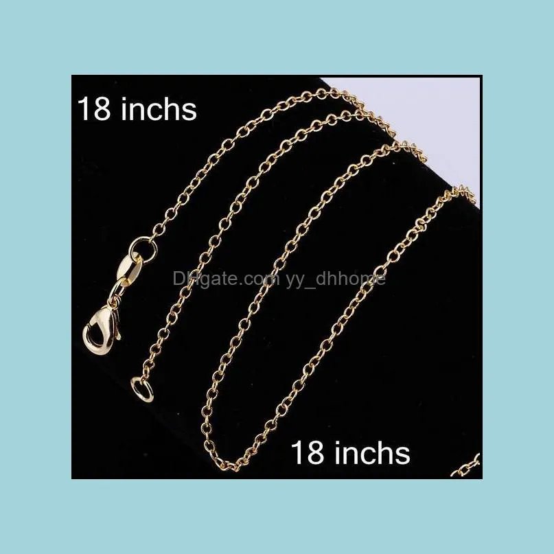 1mm Thin 18k Gold Plated Rolo/Rollo Chain Necklace 925 Stamp Lobster Clasp Wholesale for Pendant Chain C003