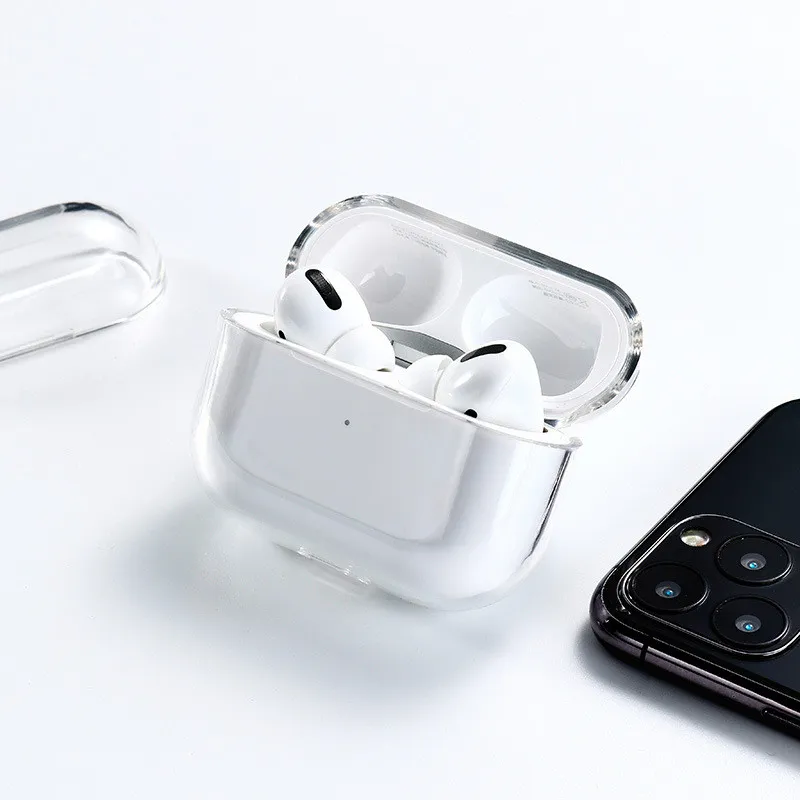 헤드셋 액세서리 AIRPODS 용 액세서리 케이스 PRO 에어 겐 3 AP3 AP2 케이스 투명한 TPU 무선 블루투스 헤드셋 보호 커버 충전 상자