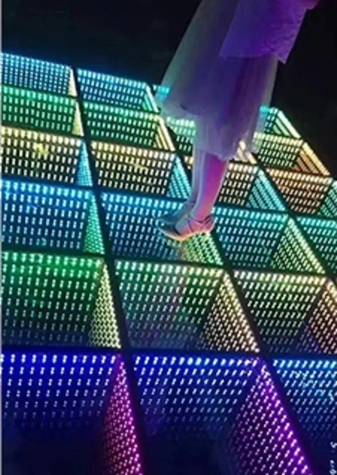 Pista de baile portátil de iluminación de escenario con espejo infinito 3D de configuración rápida