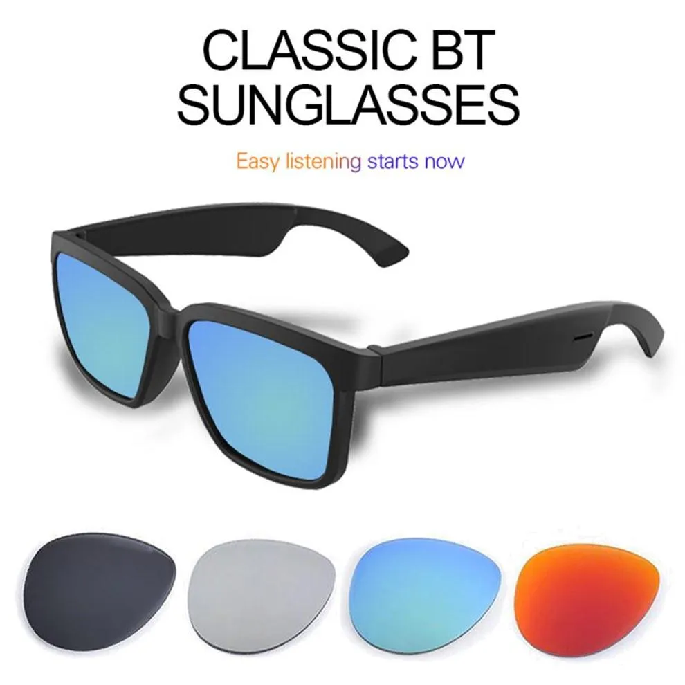 Smart Glasses Sunglasses Voice Control Wireless Bluetooth 5.0 Classic Women Mens Fashion Uva / Protection241R273S