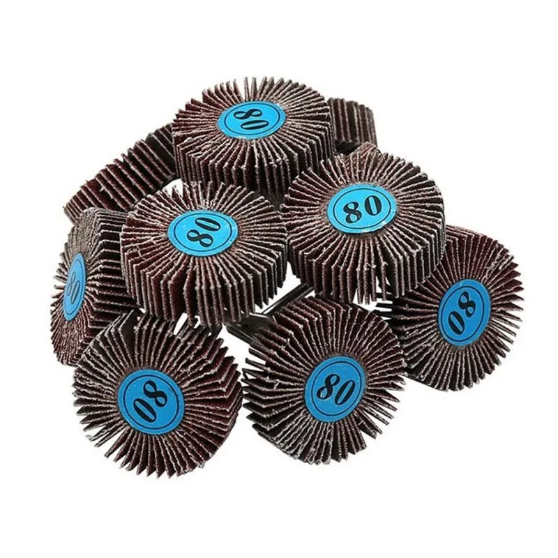 10pcs 80# Aksesuarlar Aracı Zımpara Kağıdı Zımparalandırma Flep Pilting Tekerlekler Diski Set Deklanşör Çarkı Döner Güç için