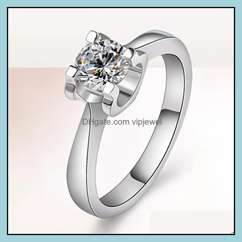 simple fashion and generous simulation diamond bull head horn ring women`s wedding ring platinum plated zircon engagement ring vipjewel