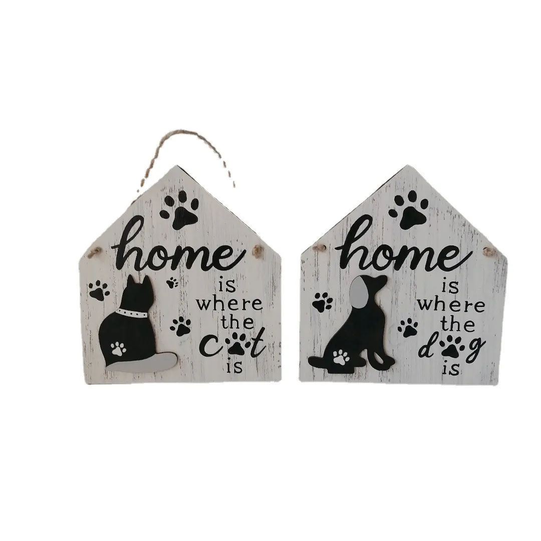 Gancho de sinal de madeira cabide intercambiáveis ​​Doghouse Decorações de jardim Farmhouse Garland cathouse decorativo