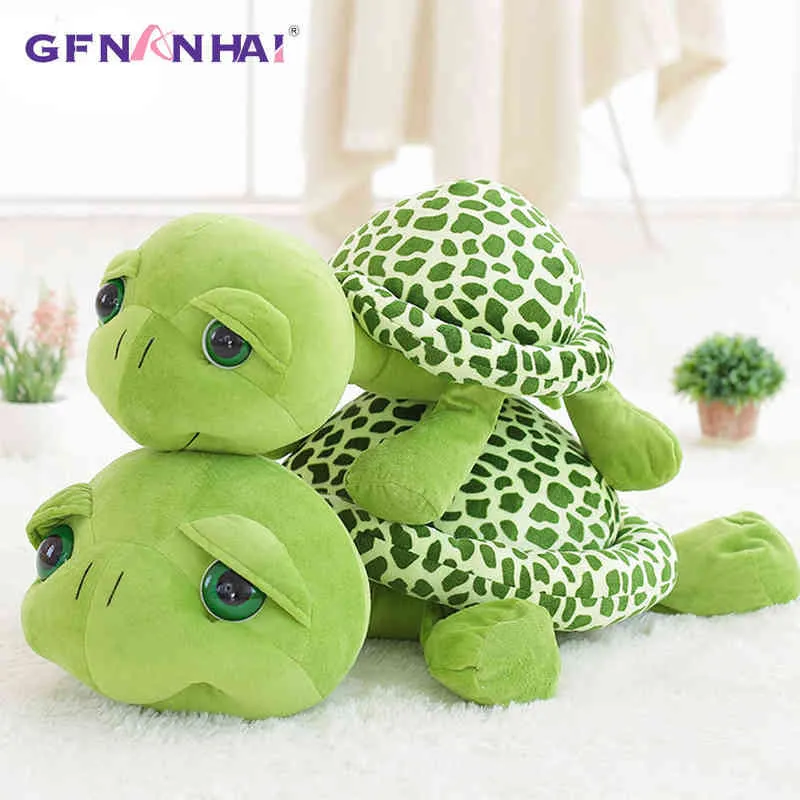 New Arrival Cm Army Green Big Eyes Turtle Cuddle Stuffed Soft Pop Kids as Birthday Gift Christmas J220704