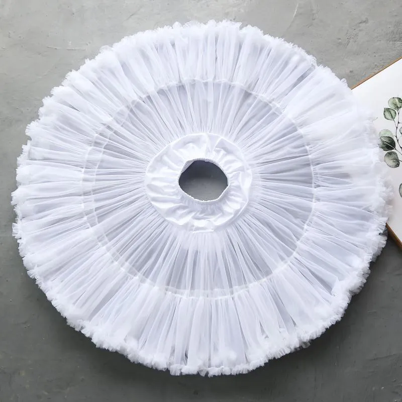 Etek Lolita Peri Beyaz Etek Destek Pamuk Orta Uzun 60 cm Petticoat Carmen Şiddet Yumuşak Mesh Elastik Bel Balo Cosplay