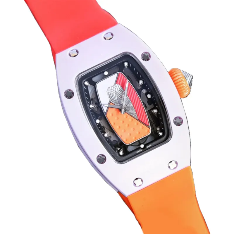 Zegarki kobiet automatyczne zegarek 52*34*14 mm Ceramika Ruch mechaniczny Sapphire Girl Watches RM07