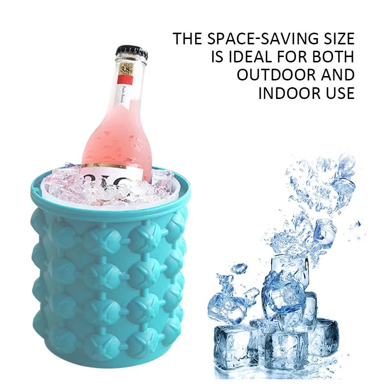 1pc Ice Bucket, Blue TPR Beverage Freezer Bucket, For Outdoor