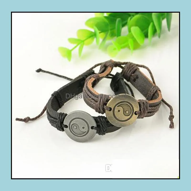 charm bracelets wrap leather charm chain jewelry men leather infinity bracelet