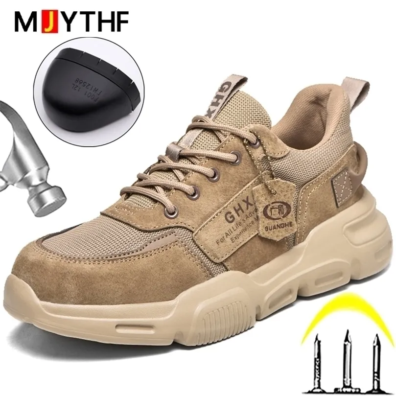 Chaussures de sécurité de travail, bout en acier, Anti-perforation, bottes indestructibles pour hommes, semelle intérieure, baskets Antismash, protection 220728
