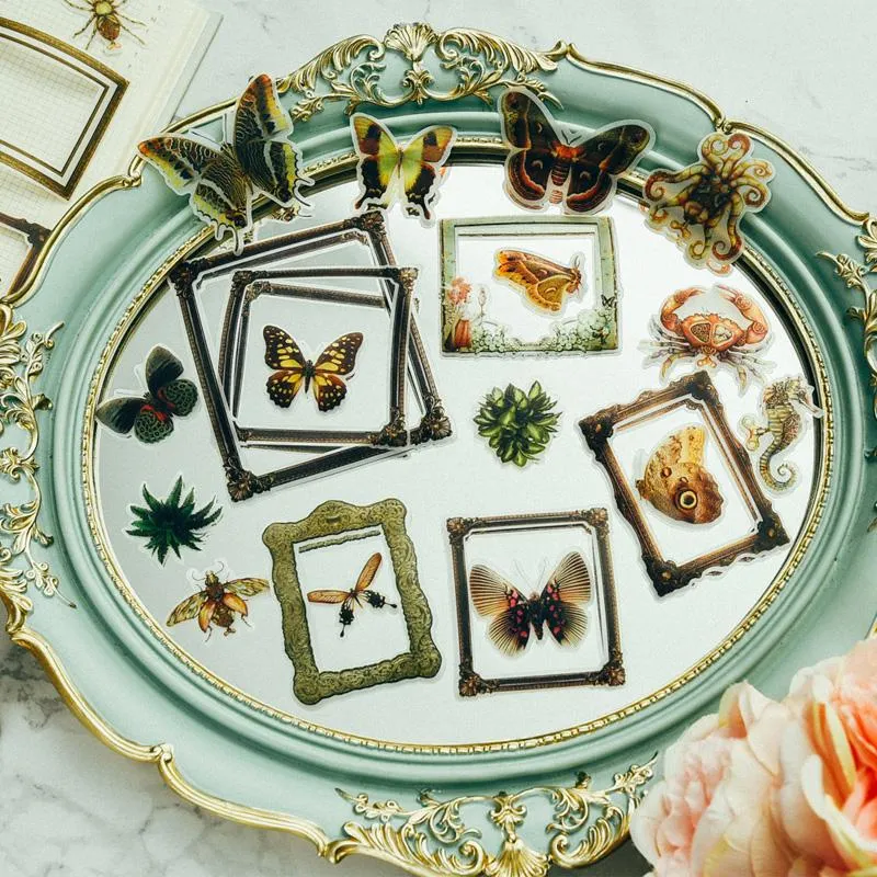 Opakowanie prezentów 30pcs Vintage Butterflies Wel Vellum Paper Naklejki do scrapbookingu DIY Projekty /PO /Karta Making Craftsgift GiftGift