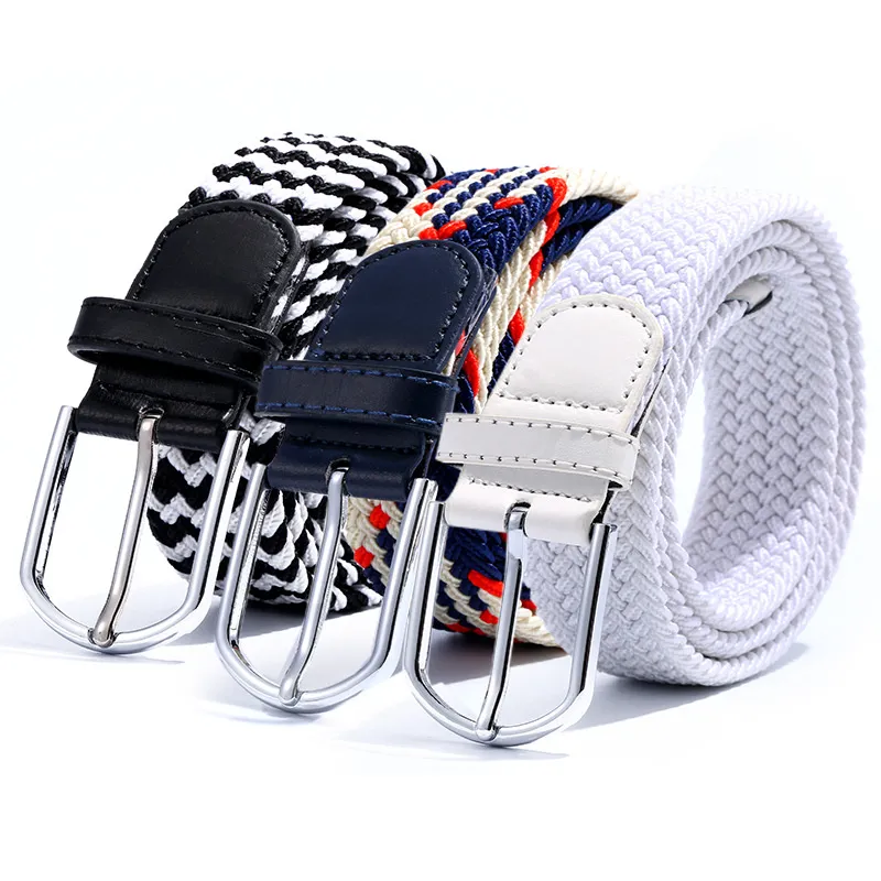 Niche Design Golf Belt heren en dames stretch gebreide Pin Buckle geen gat casual mode veelzijdige sport jeans riem accessoires