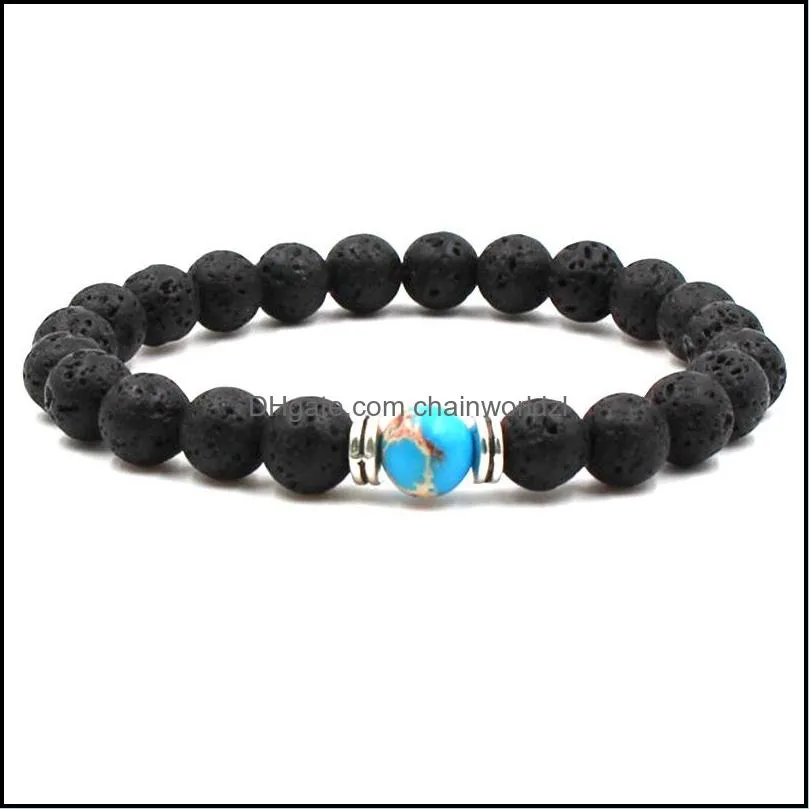 Mens Bracelets Luxury Jewelry Bead Natural Stone Jewelry Cheap Anchor Beaded Buddha Bracelet For Men Women Buddha Lava Chakra Bracelet