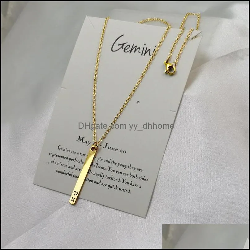 stainless steel gold silver plated twelve zodiac constellations pendant necklaces for women men birthday jewelry with chain