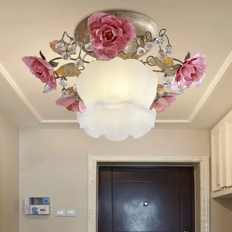 花の天井照明器具ポーチ、通路、またはキッチンのクリスタルアクセント