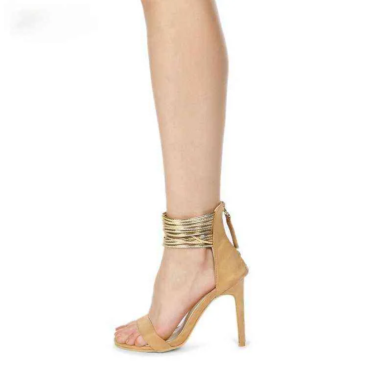 Klänning skor mode super högklackande sandaler kvinnlig sommar trend mocka fisk mun nattklubb bankett kvinna plussize42 220316