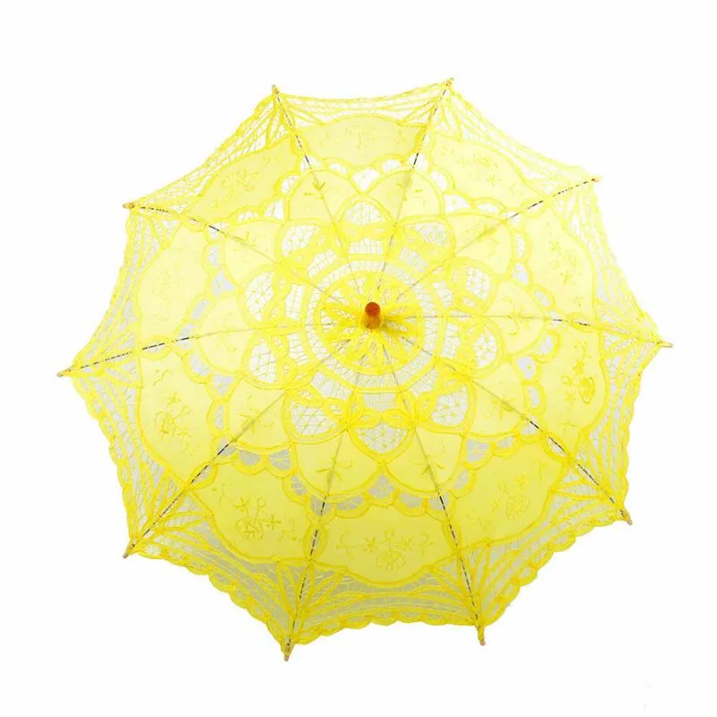 Colourful Bridal Parasol Handmade Lace Embroidery Sun Umbrella Elegant Wedding Party Layout Interior Decoration Umbrellas Dancing Cosplay Photo Props HY0234