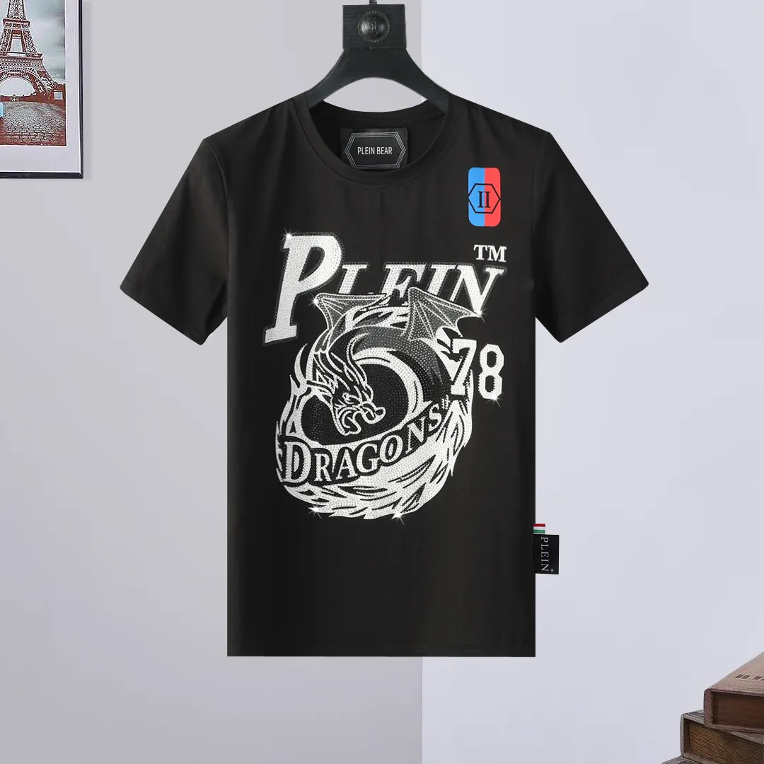 PLEIN BEAR Hommes T-SHIRTS COL ROND SS SKULL Strass Hommes T-shirt Classique Haute Qualité Hip Hop Streetwear Tshirt Casual Top Tees PB 16664