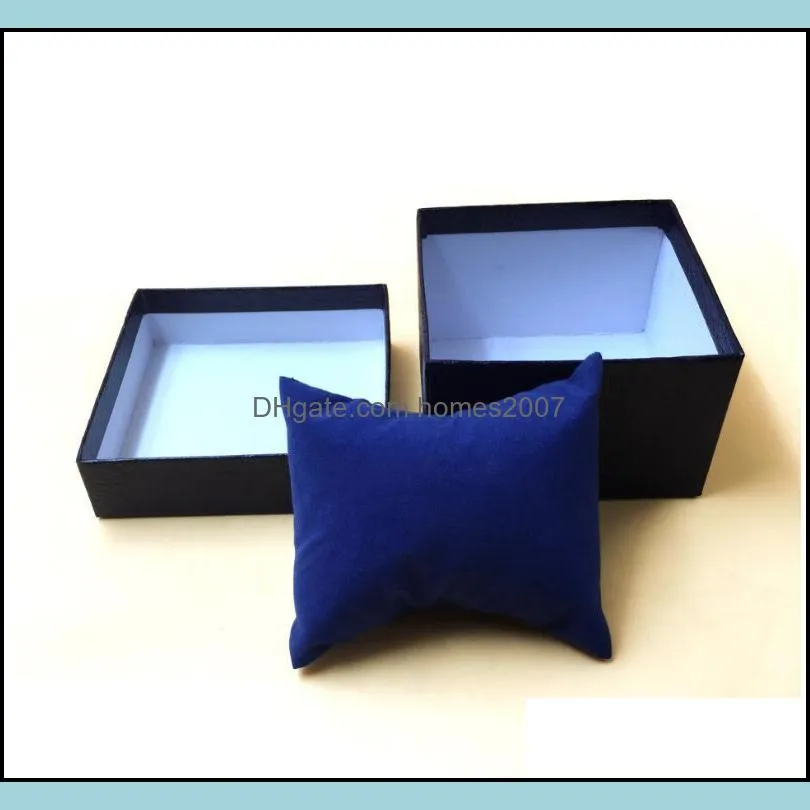 Fashion Watch boxes black red blue paper square watch case with pillow jewelry display box storage box