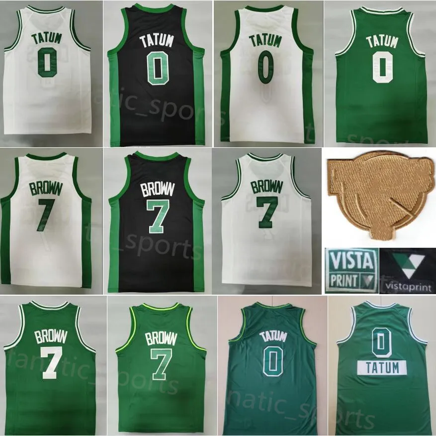 Stitched Finals Patch Jayson Tatum Jerseys 0 Jaylen Brown Basketball